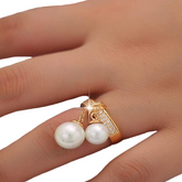 Dual Bead Dangle Ring - Mojood